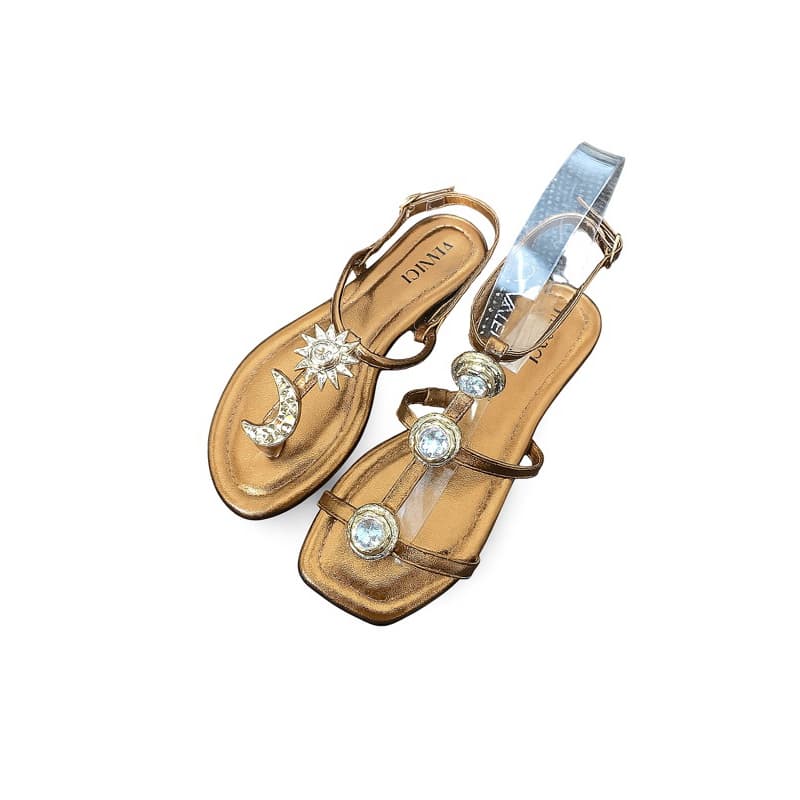 Sandália Feminina Rasteirinha Feminina Kit 2 Pares Confortável Brilho Elástico Calcanhar Dia a Dia Moda Blogueira