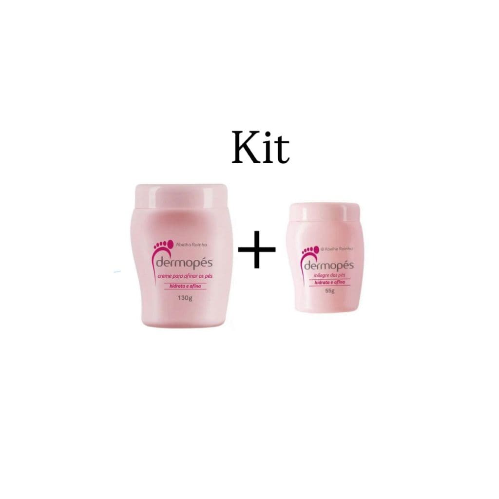 Kit Creme para Afinar e Hidratar os Pés Dermopés Abelha Rainha 130g + 55g.
