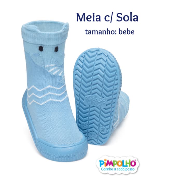 Meia Com Sola Bebê Pimpolho Cano Alto 18 ao 23 0074310