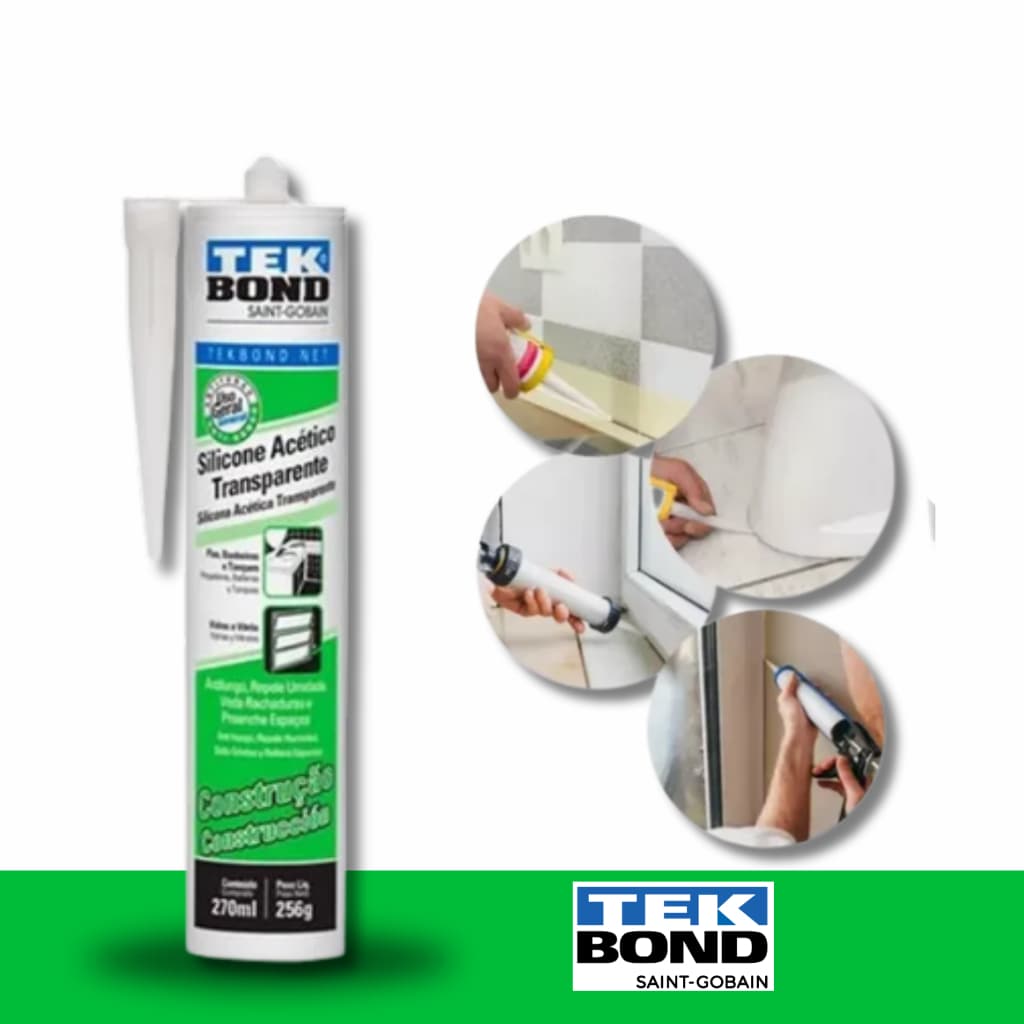 Silicone Acético Construção Transparente 270ml Tekbond