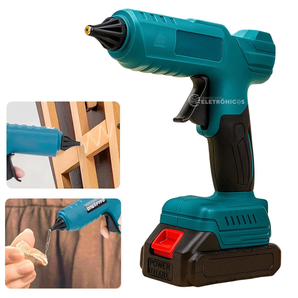 Pistola Cola Quente Portátil Recarregável com Maleta Completa – LWJ265