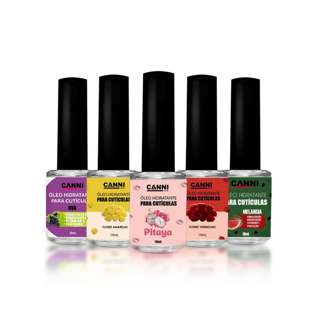 Kit 5 óleo de cuticulas para unhas 10ml canni color