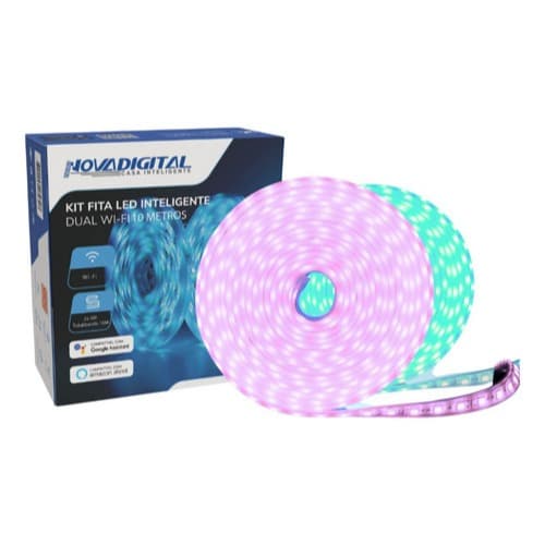 Fita led rgb 5mts  inteligente wifi compativel com alexa e google enfeite de nata inteligente