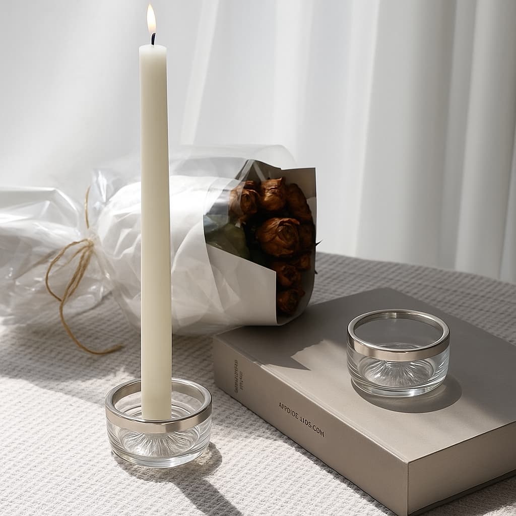 Castiçal de Vidro – Elegância e Charme na Decoração