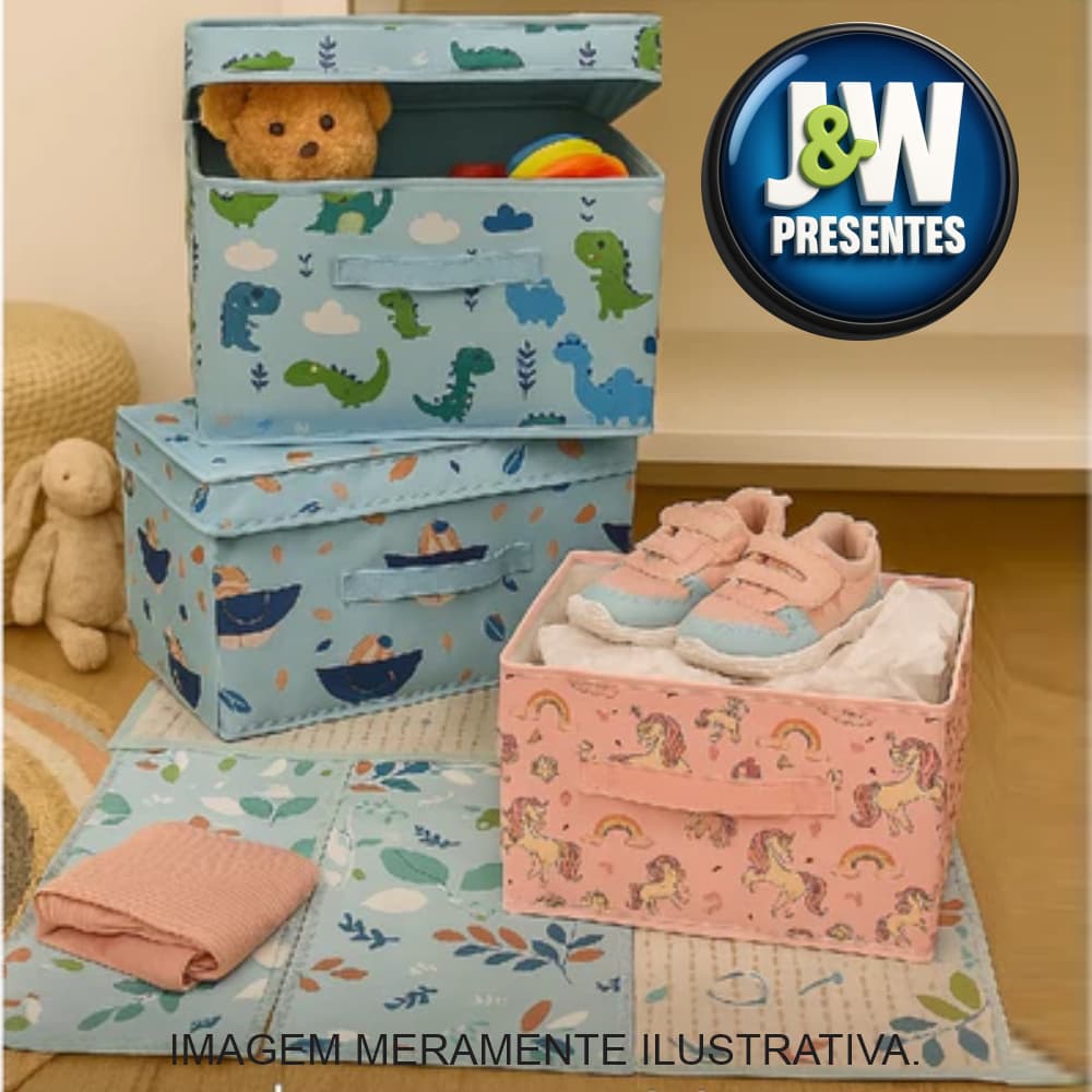 Caixa Organizadora Multiuso Resistente de Roupas, Sapatos e Brinquedos Infantil Quarto Banheiro
