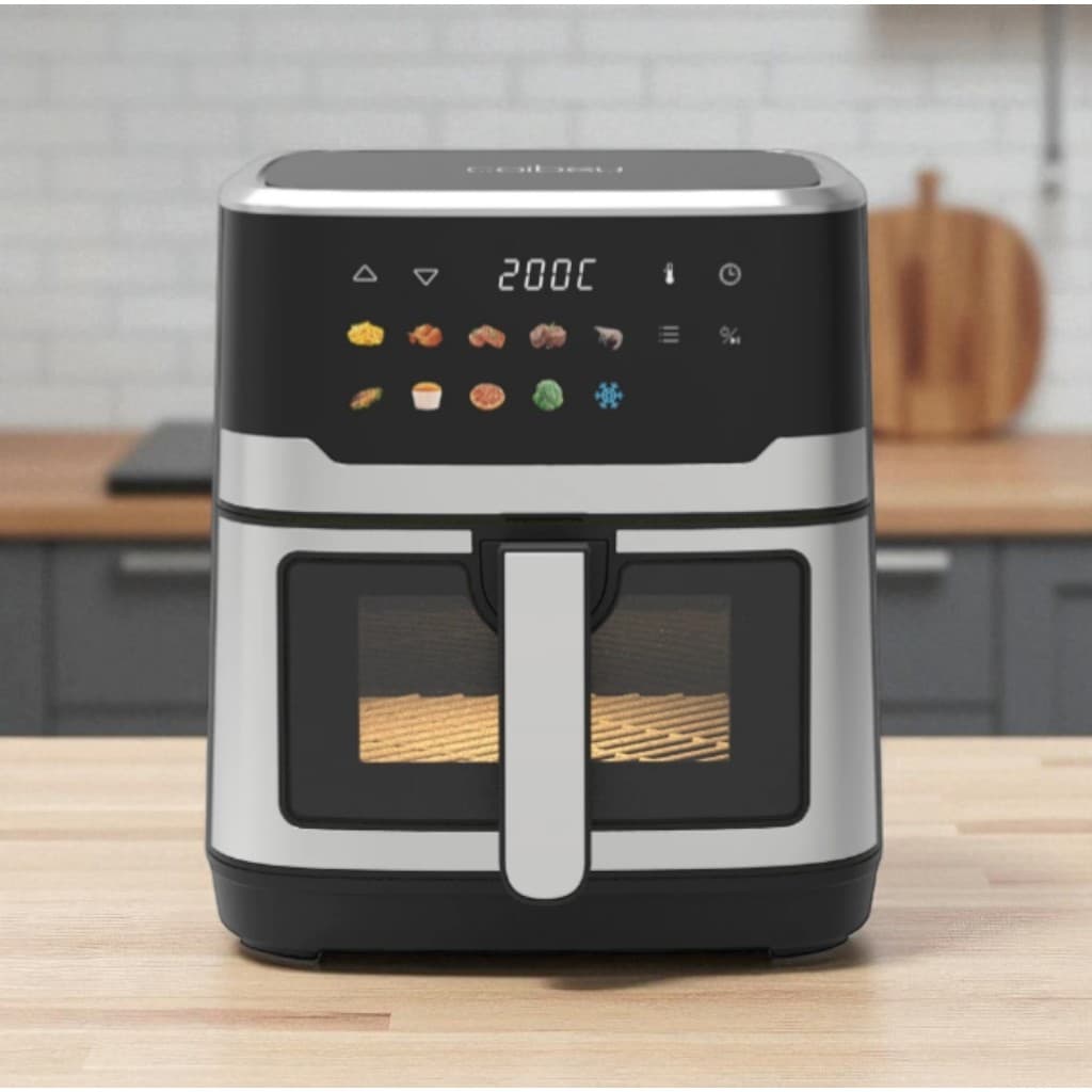 Forno Elétrico Fritadeira Multifuncional Inox Com Tela Inteligente 110V
