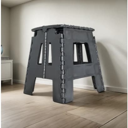 Banquinho Banco De Plastico Dobravel Multiuso Banqueta Preto