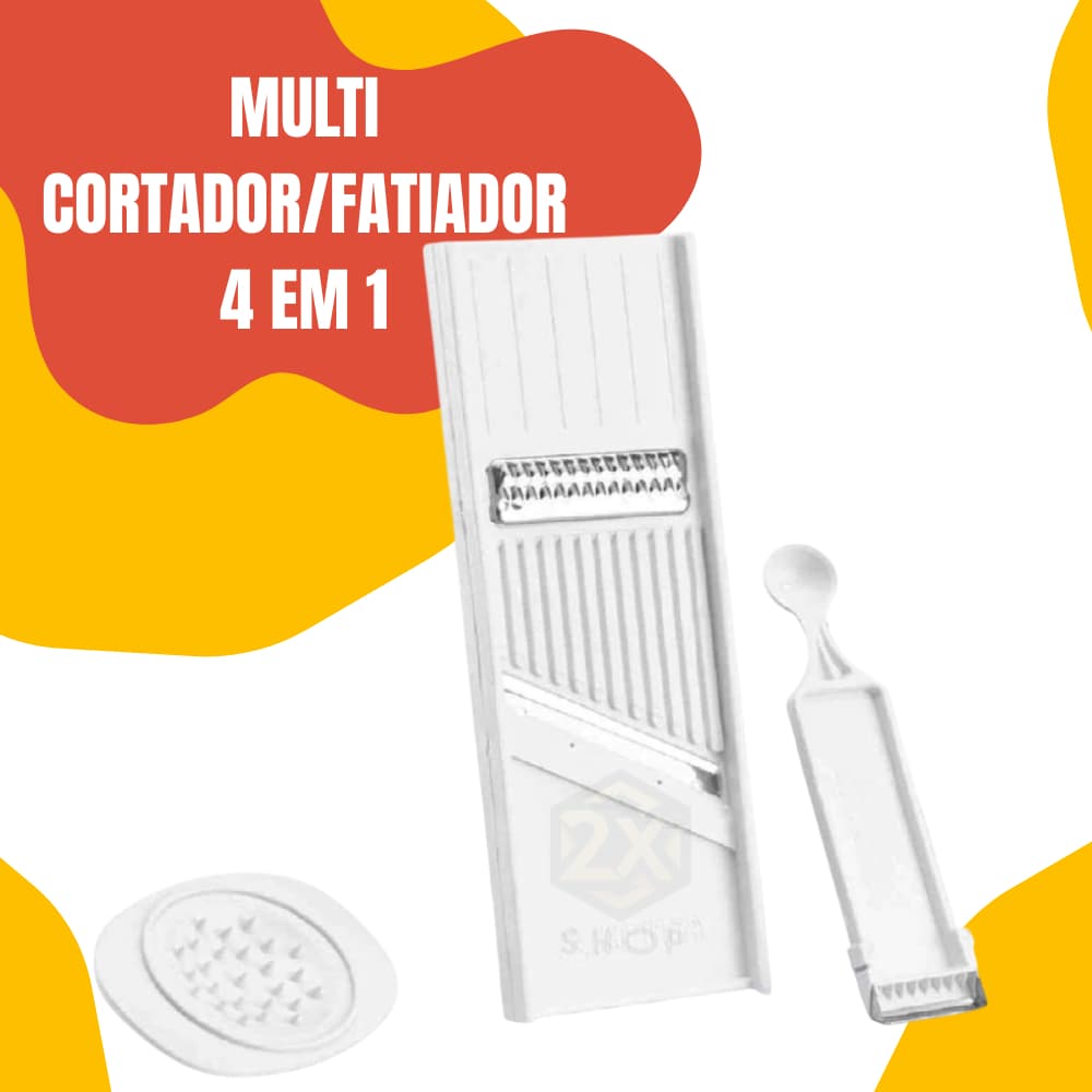 Ralador e Fatiador 4 em 1 Manual de Cozinha Multiuso Legumes Verduras Queijos Prático Portátil