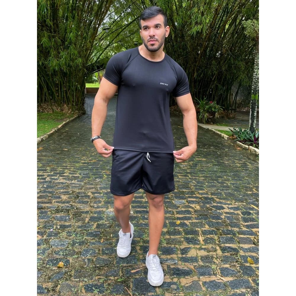 Camiseta Dry Fit Masculina 𝗣𝗼𝗹𝗶𝗲́𝘀𝘁𝗲𝗿 Manga Curta Fitness Academia Corrida CrossFit Premium Treino
