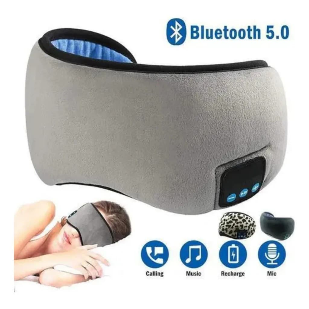 Máscara Sono Ergonômica com Fone Bluetooth Embutido Bloqueador de Luz