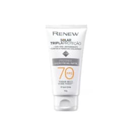 Avon Renew Protetor Solar FPS 70, tripla proteção, com protinol, loção facial matte, toque seco 40g