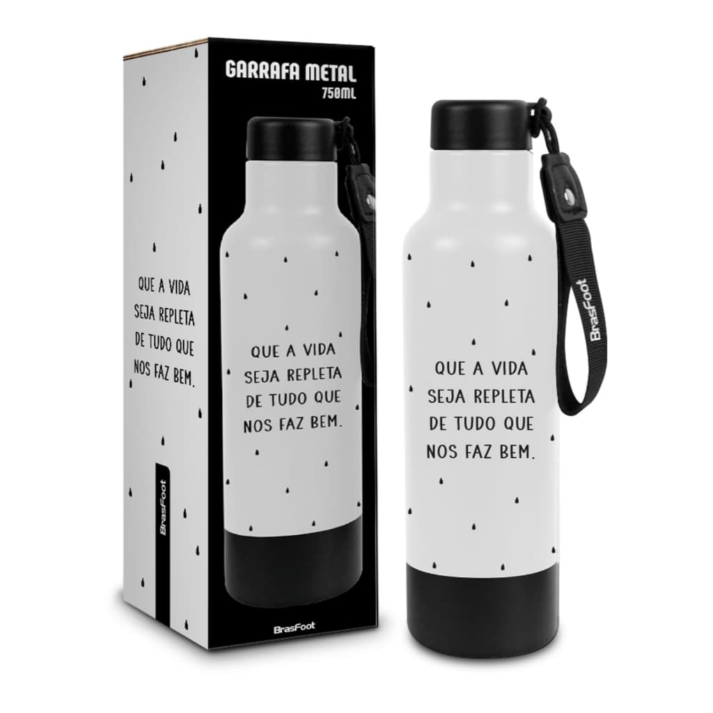 Garrafa Alumínio Steam 750 ml – Frase Tudo que Nos Faz Bem