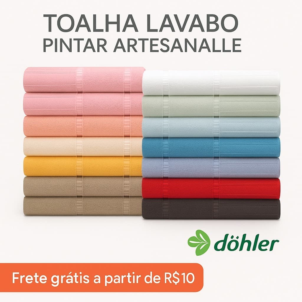 Toalha de Lavabo Pintar Algodão Bordar a Maquina Aveludada Artesanalle Dohler Artesanato Pintura