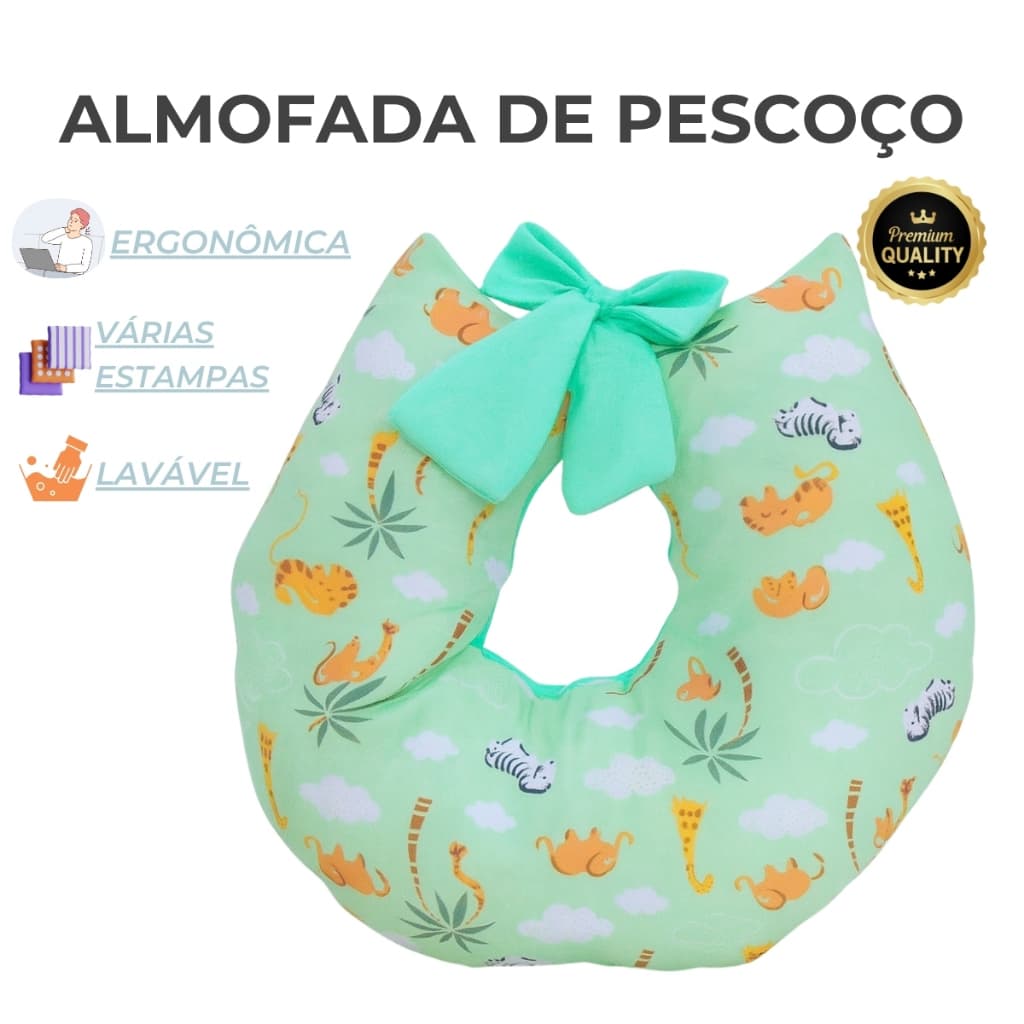 Almofada De Amamentação Ergonômica Capa Removível Zíper Enchimento Macio