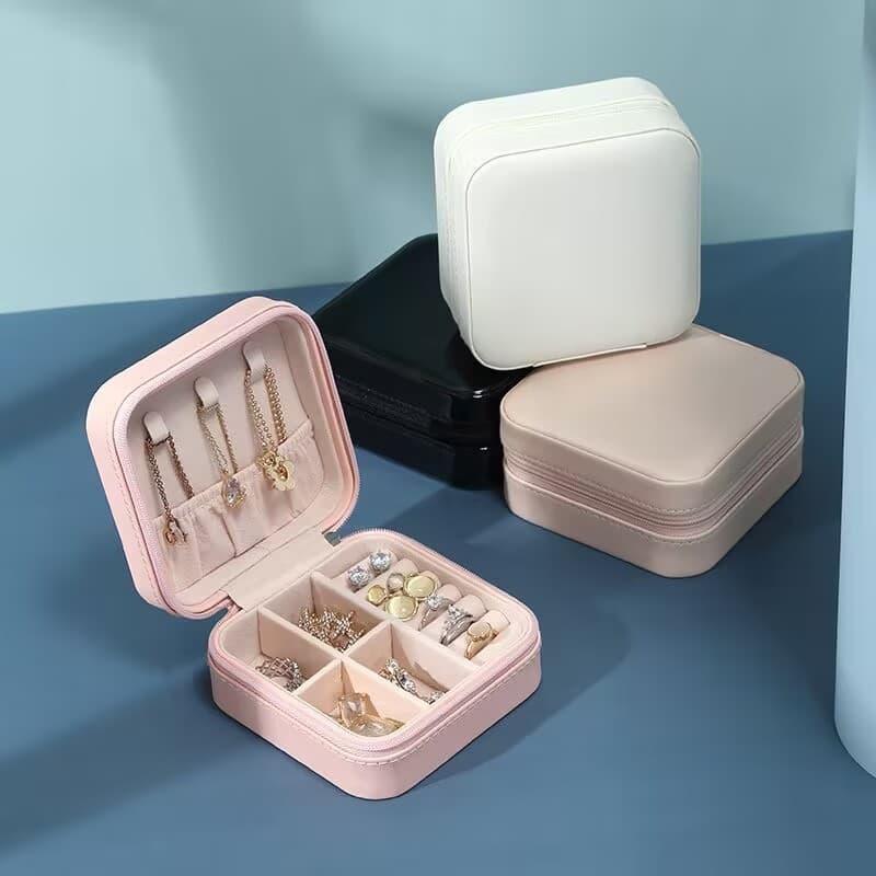 KIT 10/12/15 pcs Porta Jóias Portátil  Caixinha Bolsa de Armazenamento Colar Brincos Anéis