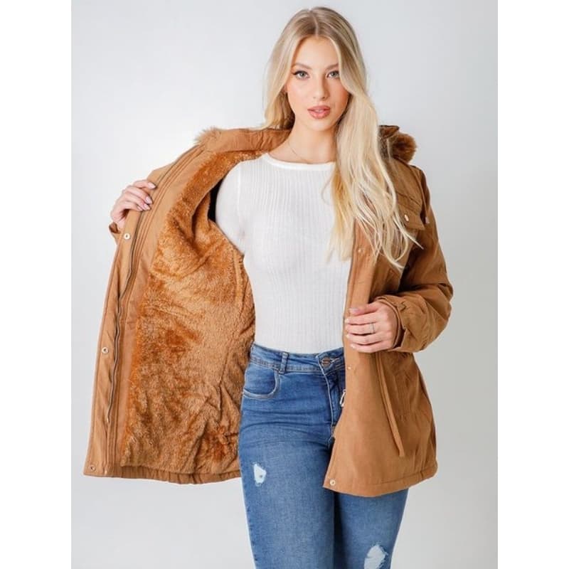 Jaqueta Parka Feminina Plus Size Sarja Blusa Frio Casaco