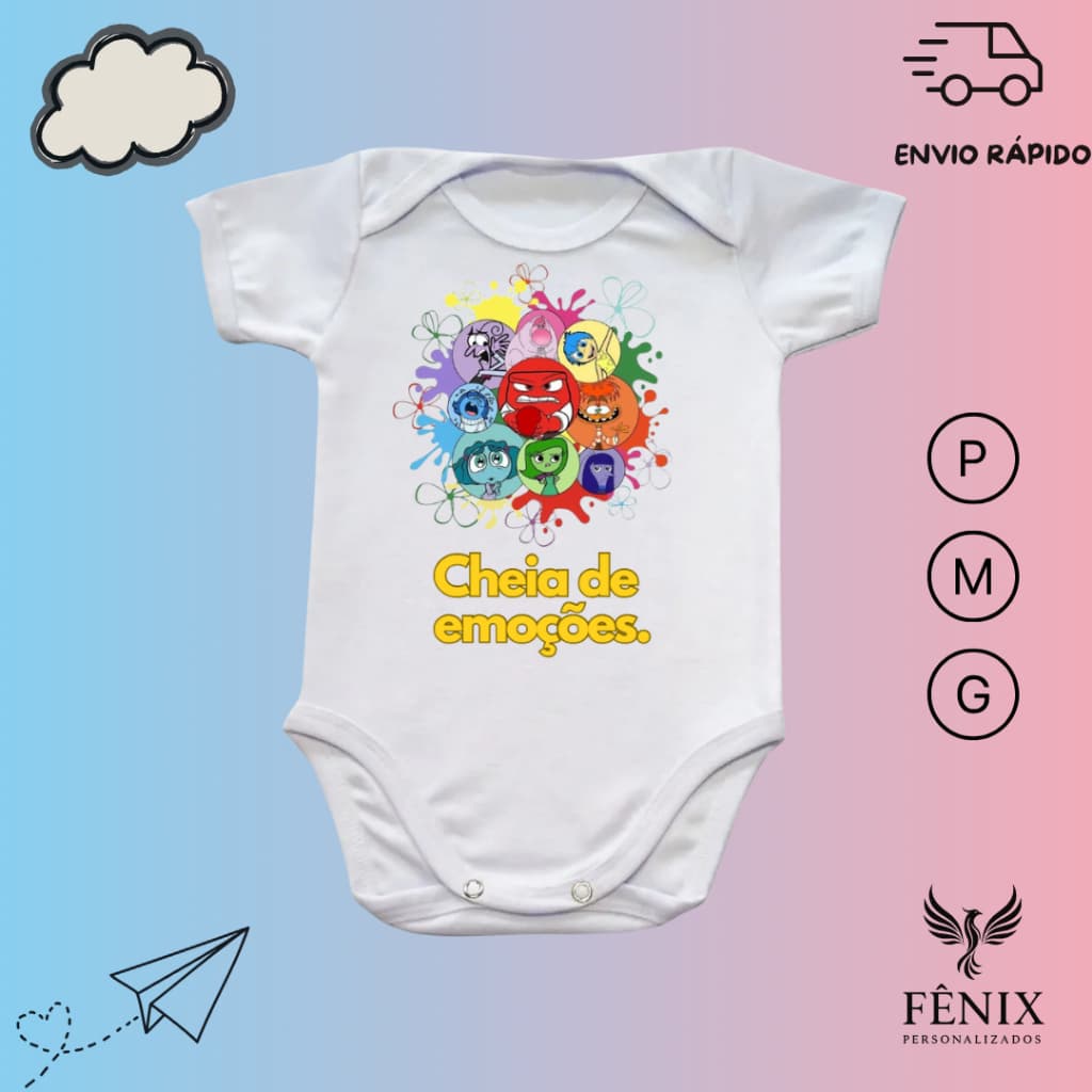 Body De Bebê Personalizado Criativo Infantil Disney Pixar DivertidaMente Inside Out