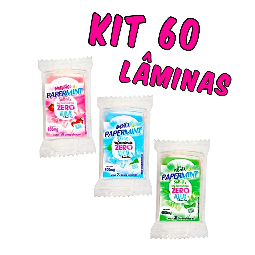 3 Papermint Zero Açúcar 20 Lâminas cada