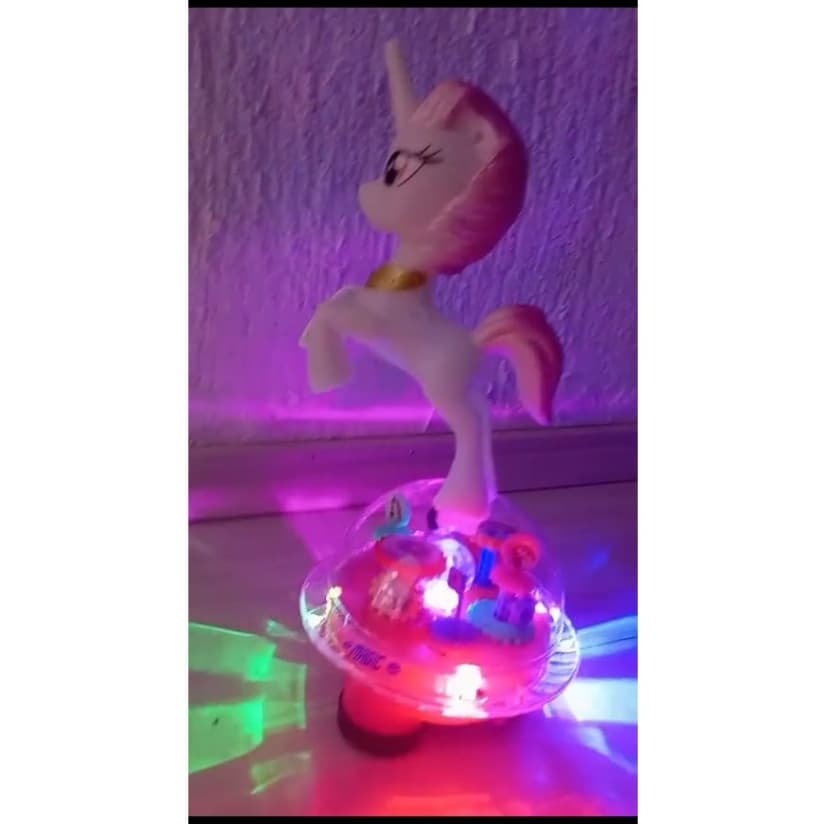 Unicórnio musical flying infantil brinquedo toca musica boneca dança tem luzes coloridas interativo criança