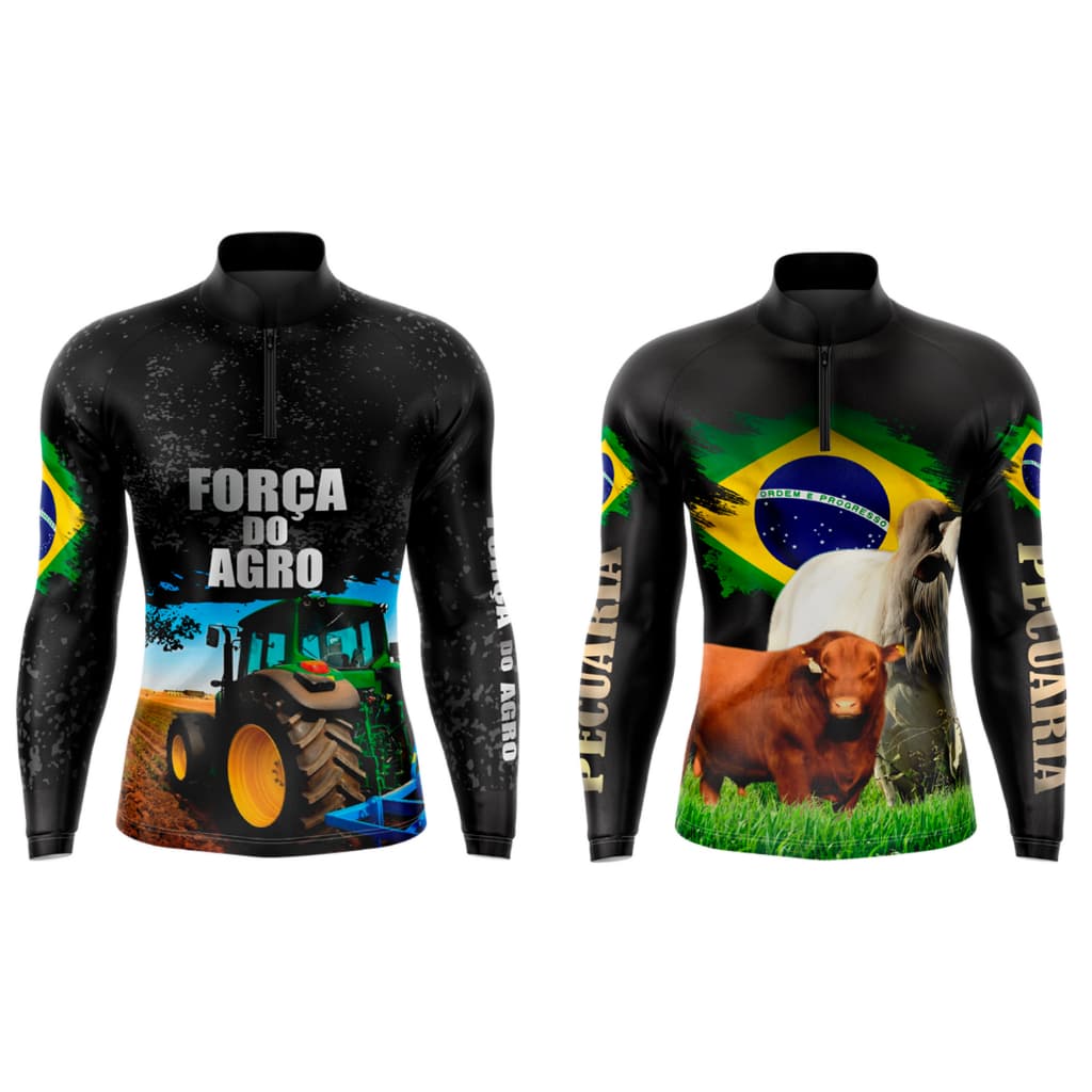 Camisa Agro Proteção Solar UV50+  Blusa Agropecuária Adulto/Infantil