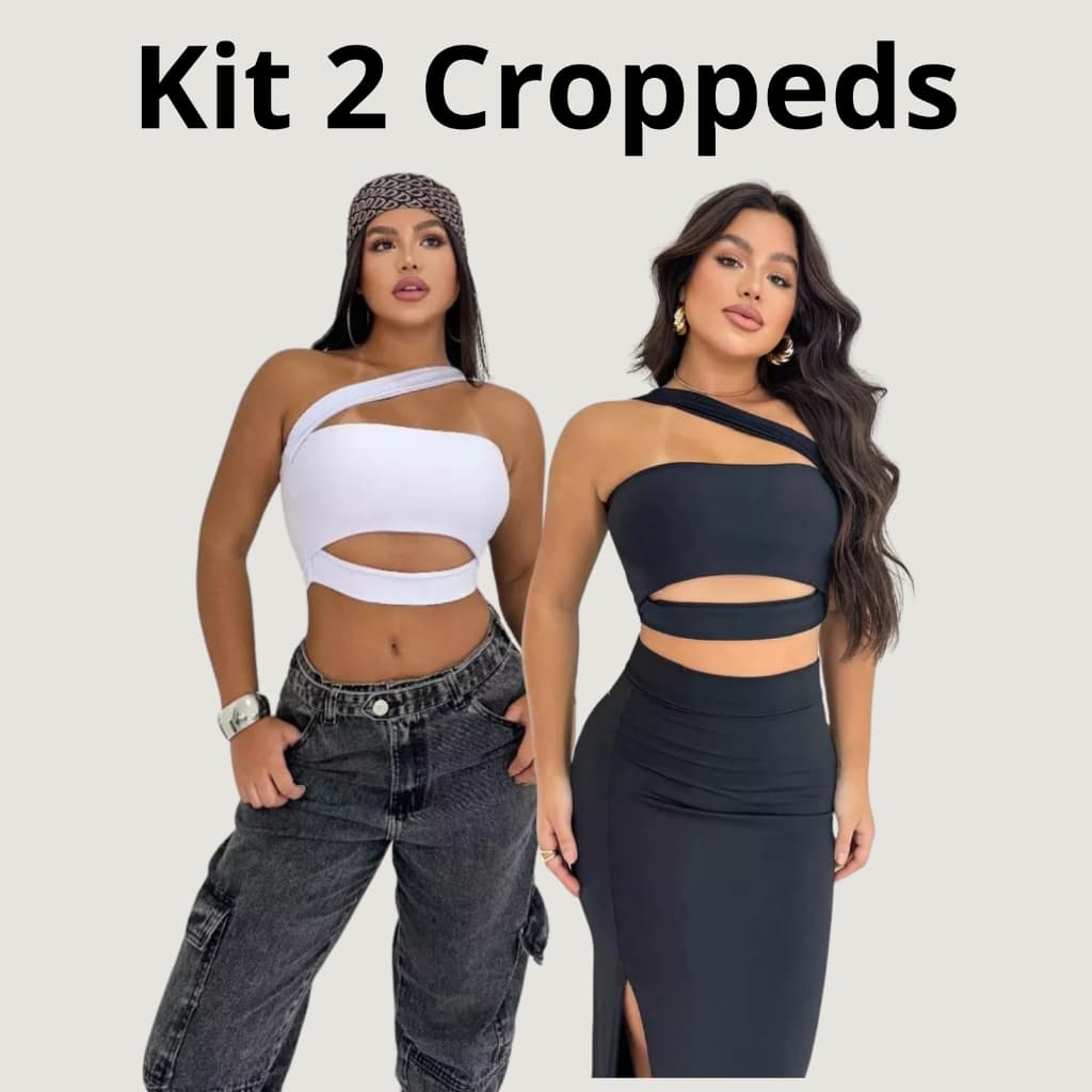 2 Cropped Níquel Faixa Transversal Moda Gringa Verão 2025 Sem Bojo Croped Faixa