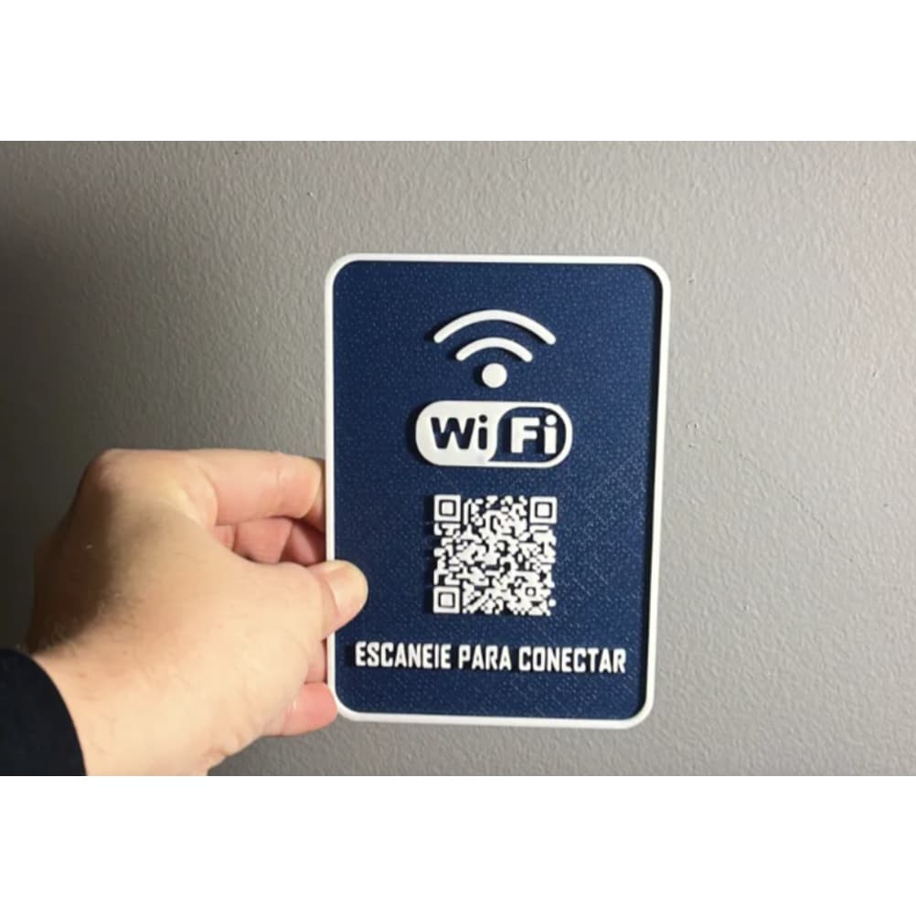Placa Wifi Display Mesa Balcão Loja Escritório Recepção