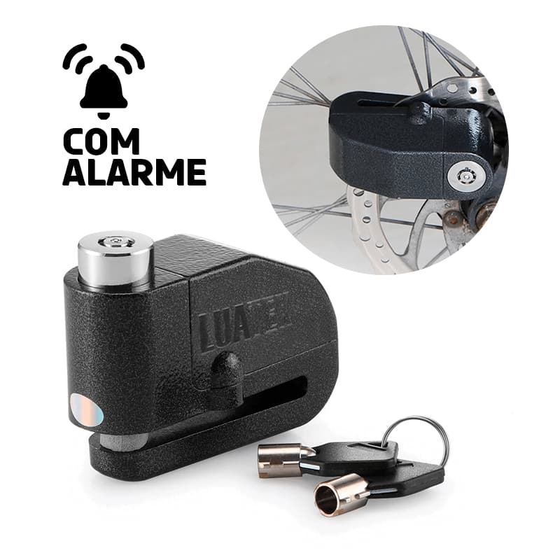 Cadeado Trava Disco Moto e Bike [Alarme]Trava de disco com alarme de 110 db;Universal