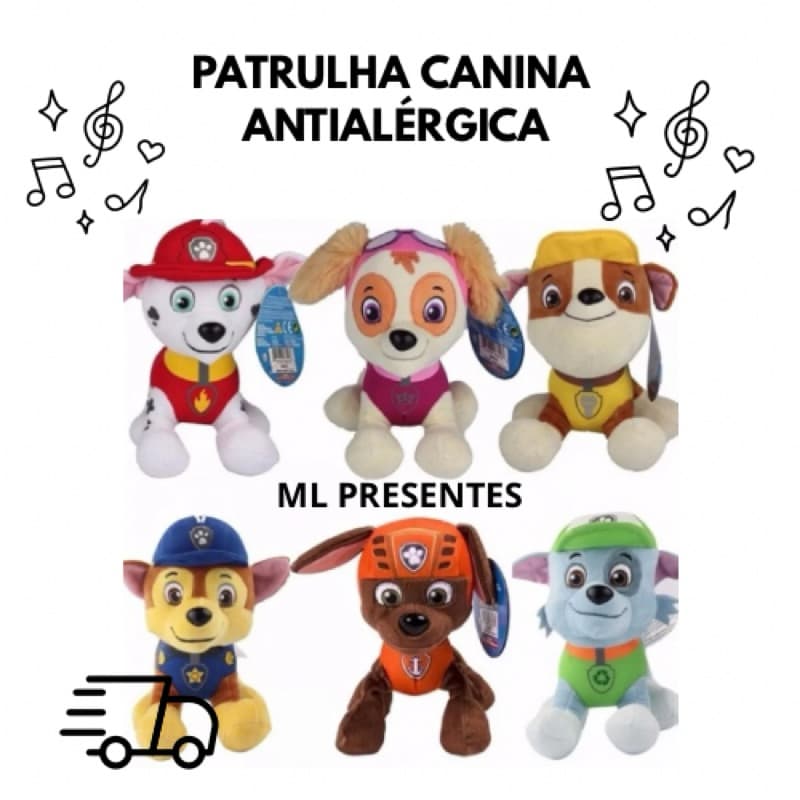 Pelúcia Patrulha Canina 20cm Coleção Chase Marshall