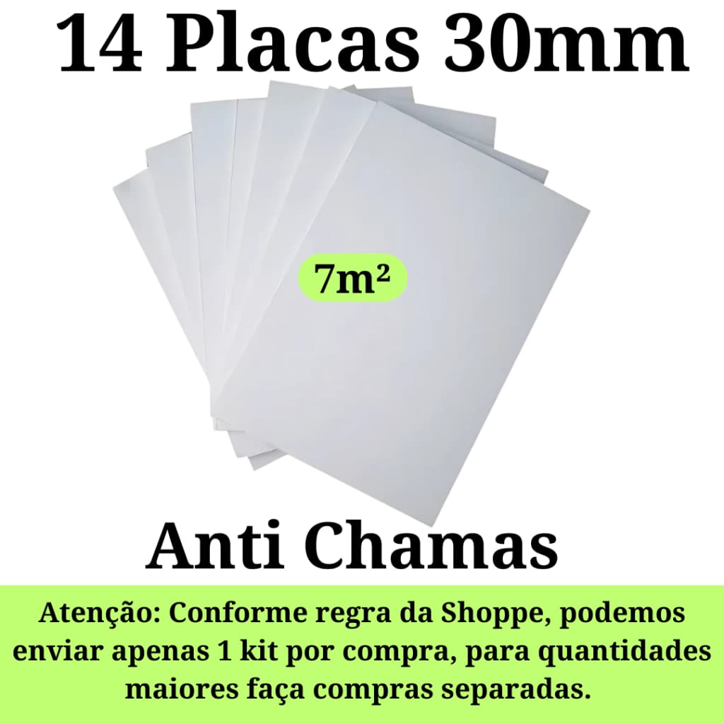 Placas de Isopor Para Forro Teto F1 Antichamas 100x50x3 (3cm) Térmico Acústico