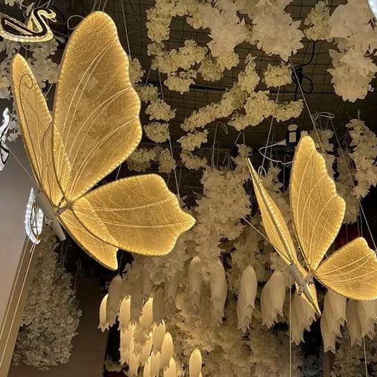 Borboleta De Led  Decoração Festa -Arvore de Natal- Pendurar -Loja-Ambiente Butterfly   60x50cm Luz( Branco Quente) 220V