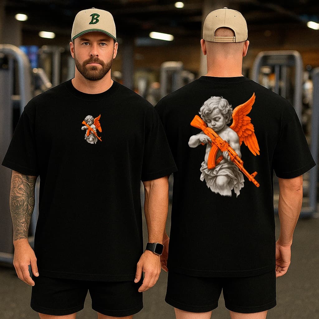 Camiseta Oversized Unissex Anjo Treino Estamapada