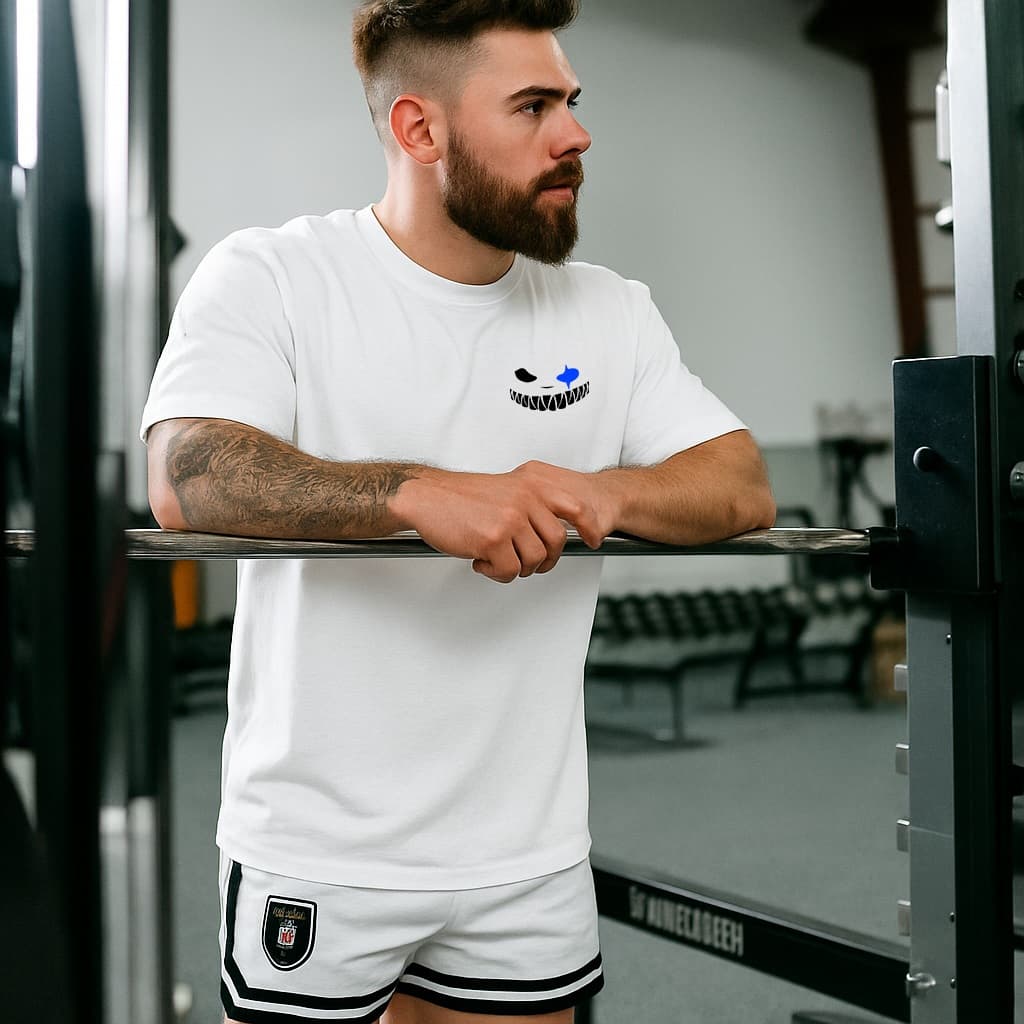 Camiseta Oversized Unissex Smile Monster Treino Academia