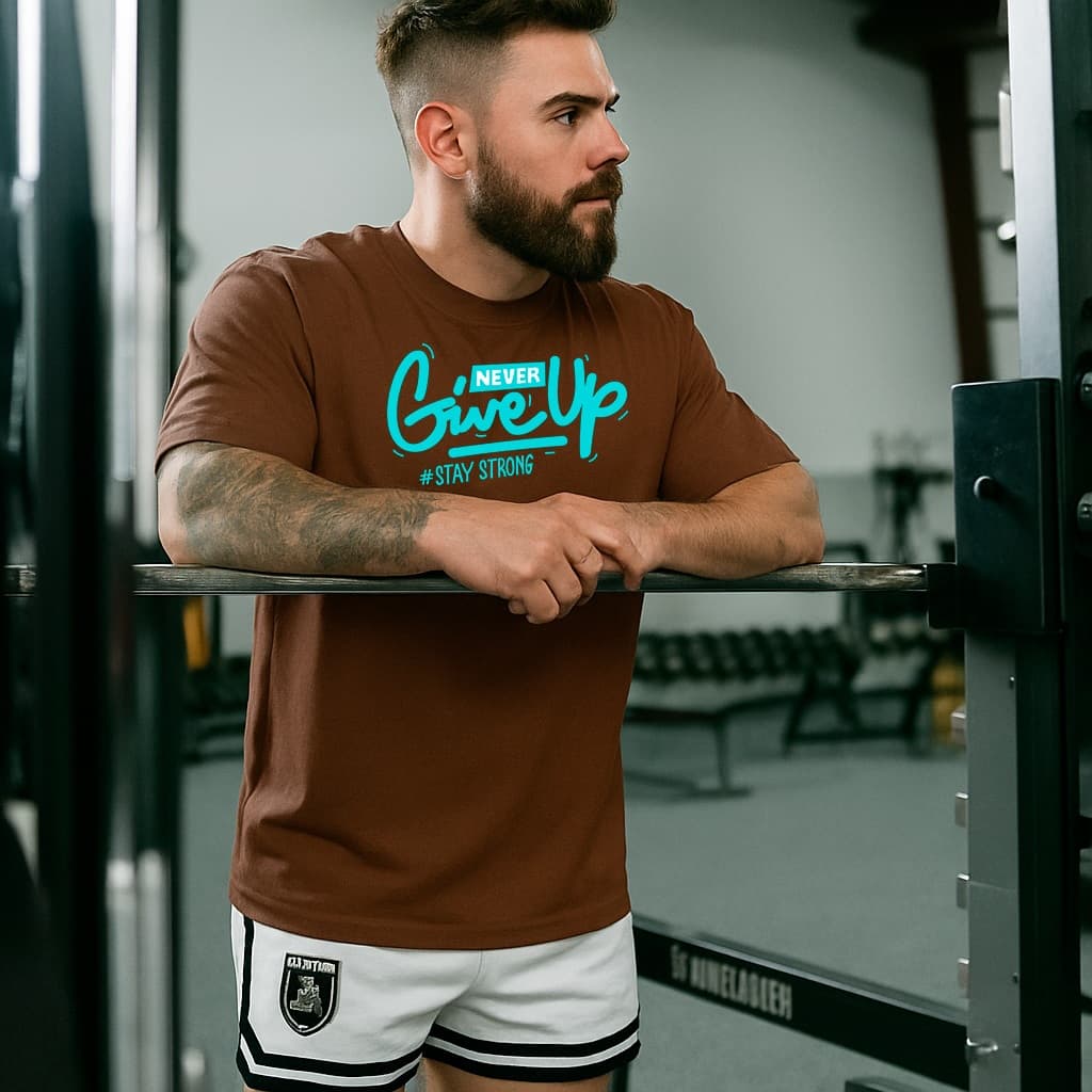 Camiseta Oversized Unissex Give Up Treino Academia