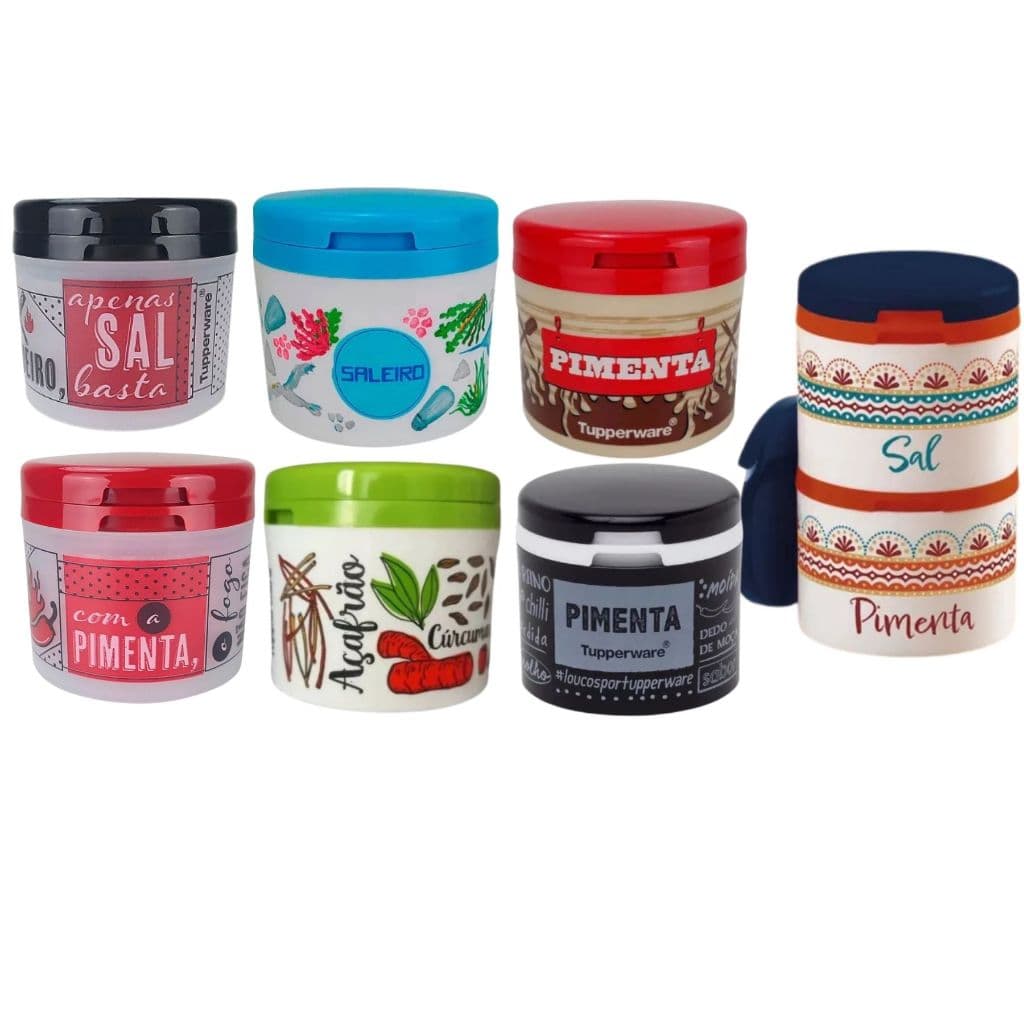 Tupperware Porta Tempero de Mesa / Saleiro/Pimenteiro/Tempero Misto