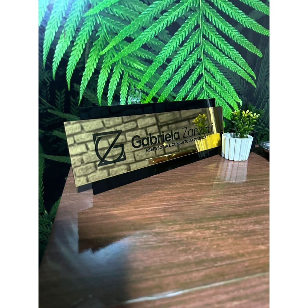Placa Acrílico Espelhado 2mm Personalizada Logo | Placa Decorativa Premium - Sinalização
