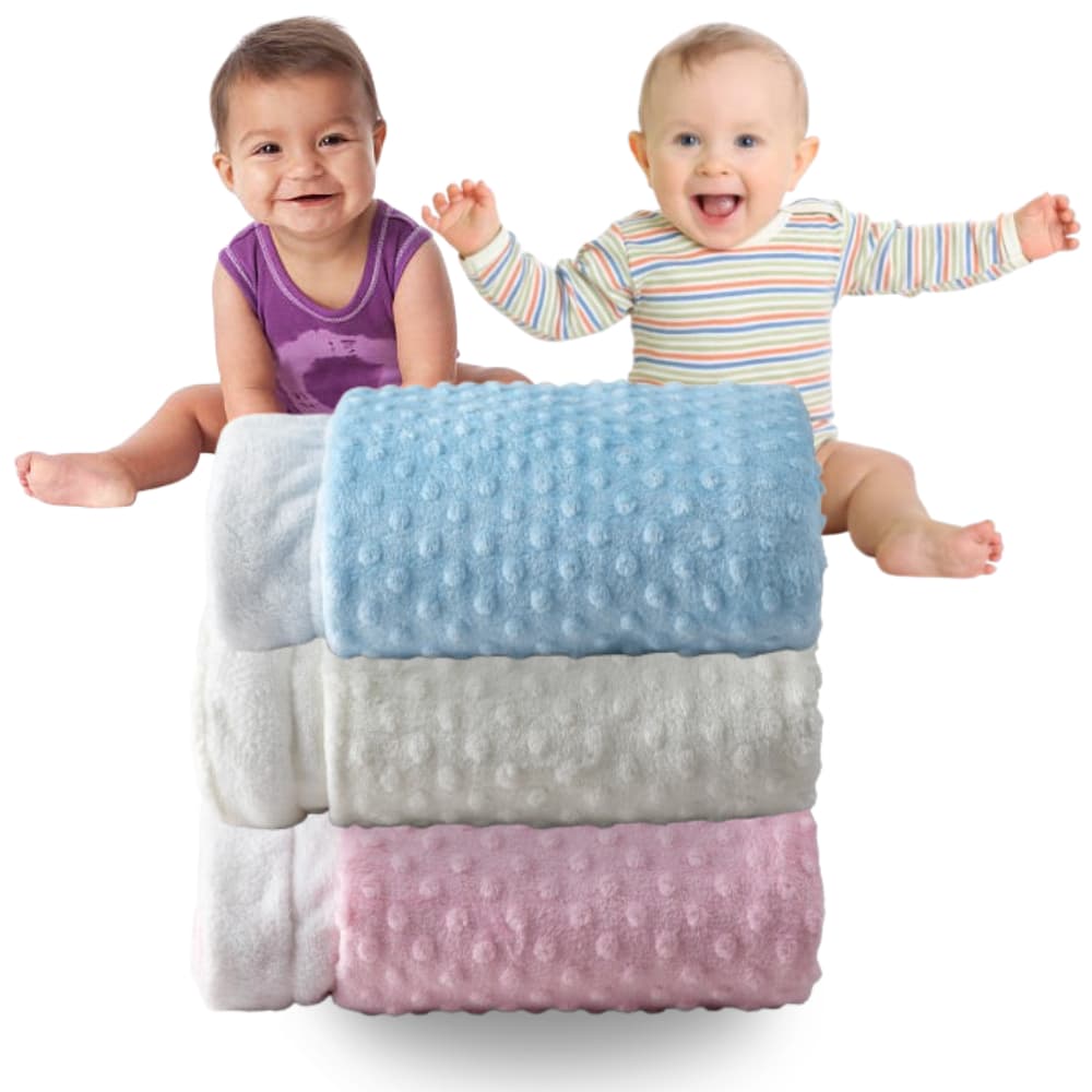 Cobertor Manta Para Bebê Dupla Face Pipoquinha Bolinha Mantinha Saida Maternidade Pelúcia Pet Soft