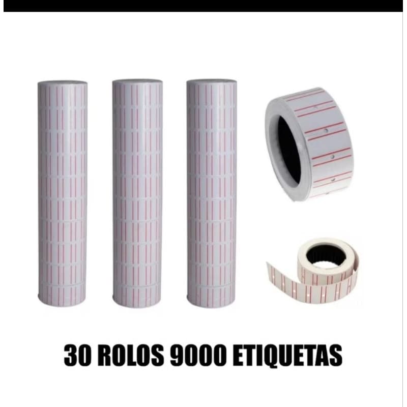 30 Rolos de Etiquetas P/ Etiquetadora Manual 8 Dígitos MX 5500 E M-14.  Entregamos Rápido.