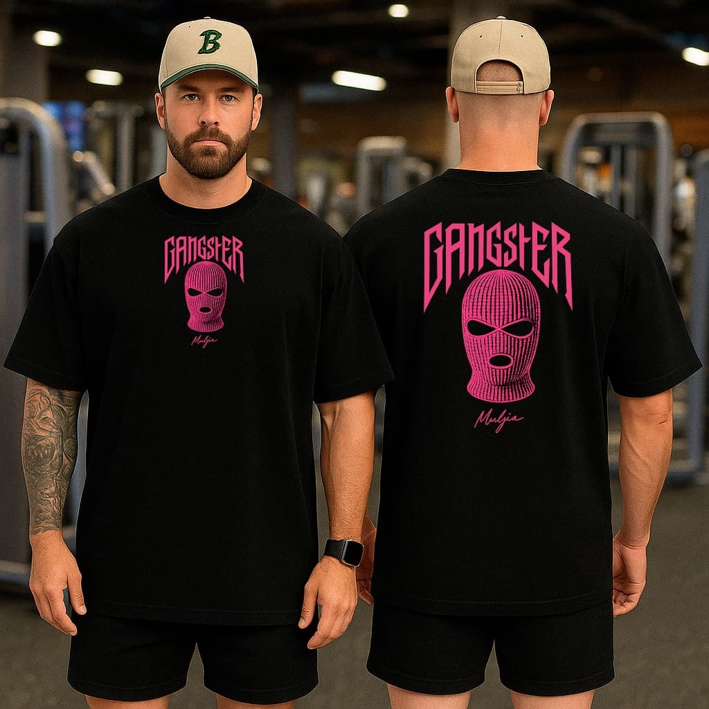 Camiseta Oversized Streetwear Unissex Blessed Gangester Estampada Academia