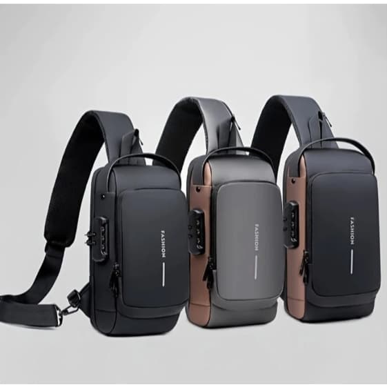 Mochila Ombro Transversal Compacta  Trava de Código Á prova d'água LUCKY HERE