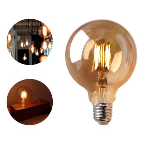 Lâmpada G95 LED Retrô Âmbar 2700K – Estilo Vintage - Ledgo