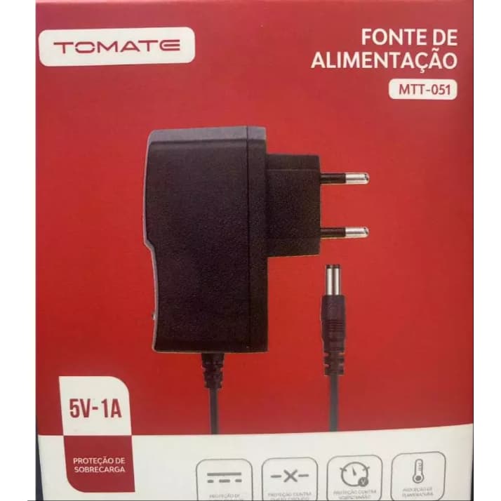 Fonte Estabilizada Chaveada Bivolt 5v 1a P4 2,1mm Com Led