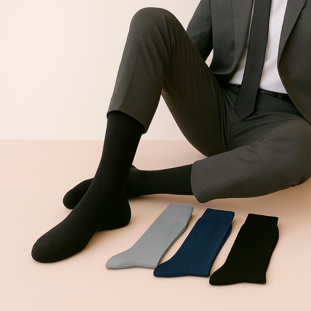 Kit Meia Social Masculina Cano Longo Confortável e Respirável Kit com 3, 6 ou 12 Pares Premium 38-45