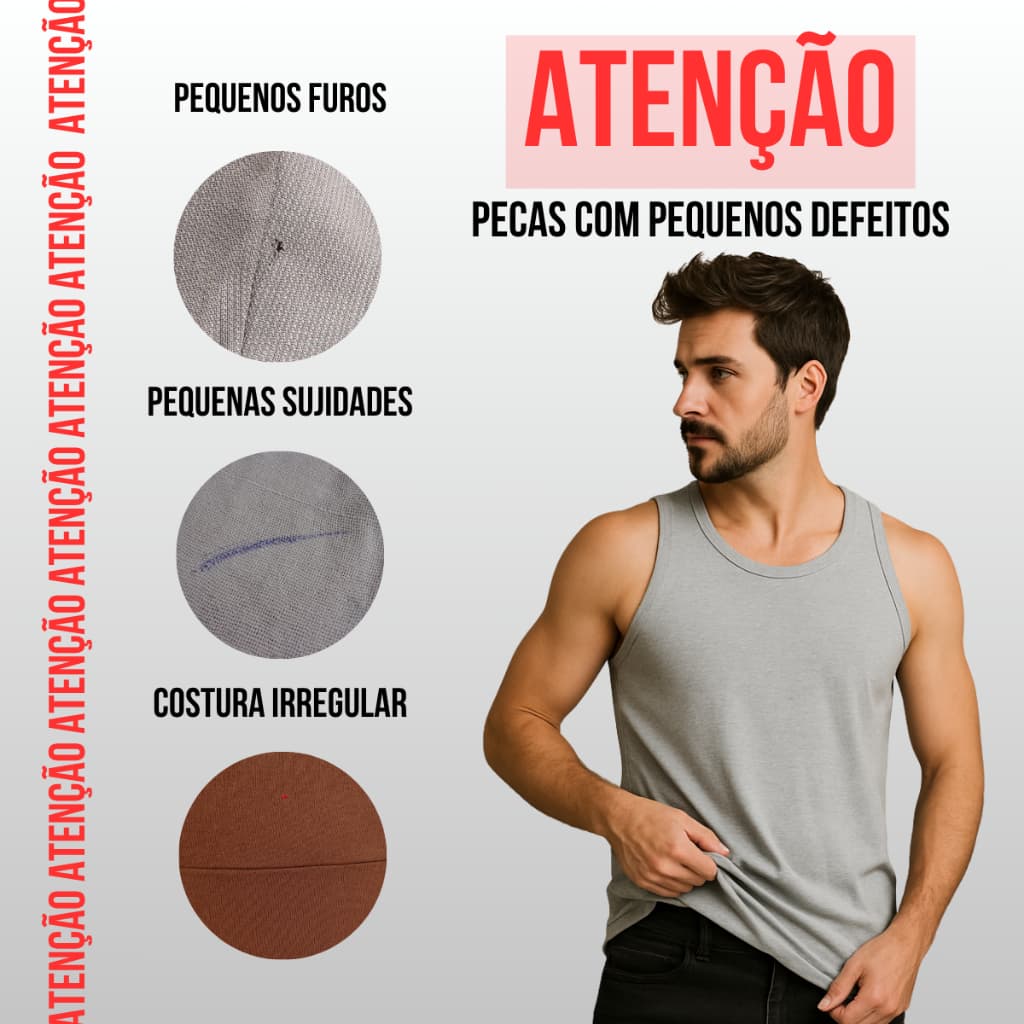 Regata Masculina Regata Academia Basica Peças com Pequenos Defeitos Promoção Regata Homem