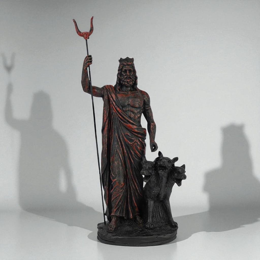 Estatueta Deus Hades Rei dos Mortos Mitologia Grega Decorativo Resina