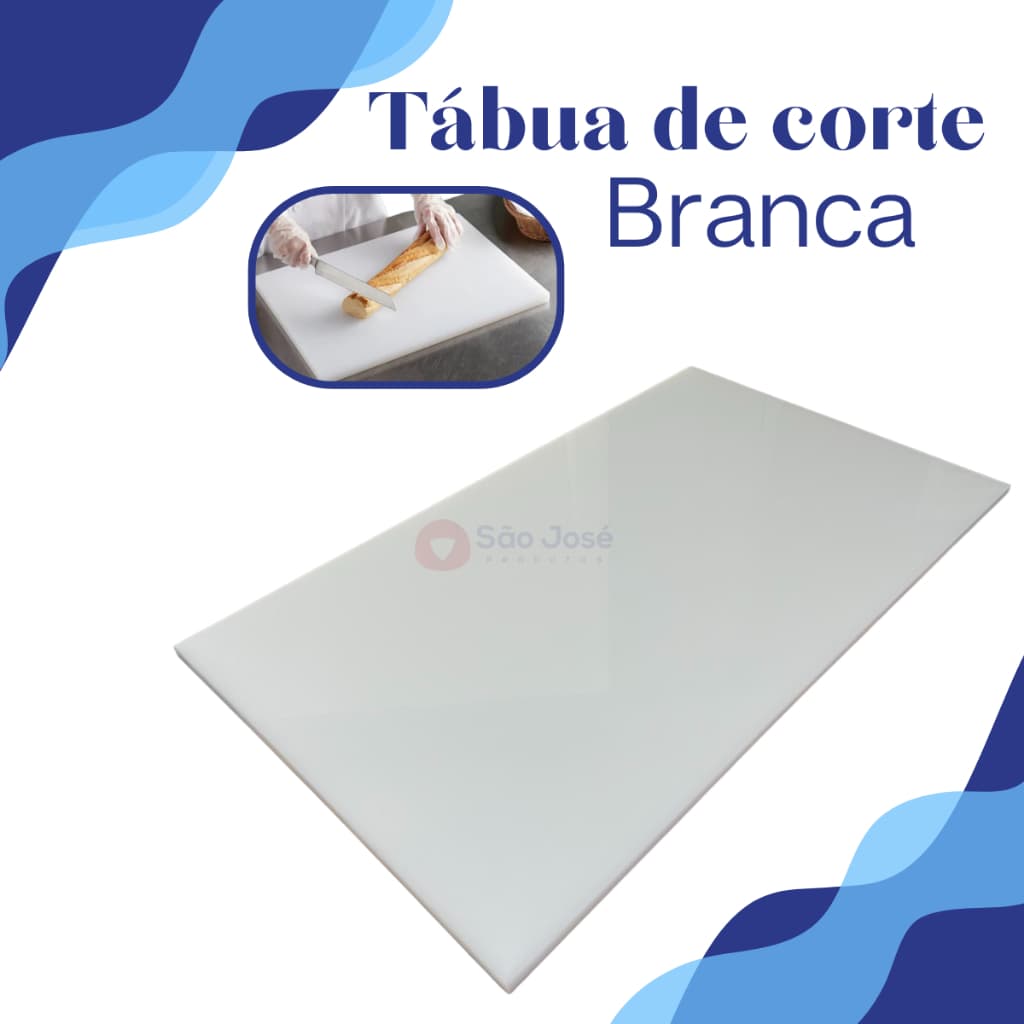 Tabua Chapa Carne Corte Açougue 100 x 50cm x 10mm Polietileno