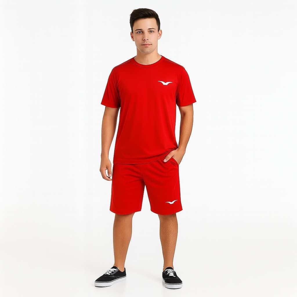 Kit Bermuda e Camiseta Adulto Para Treino
