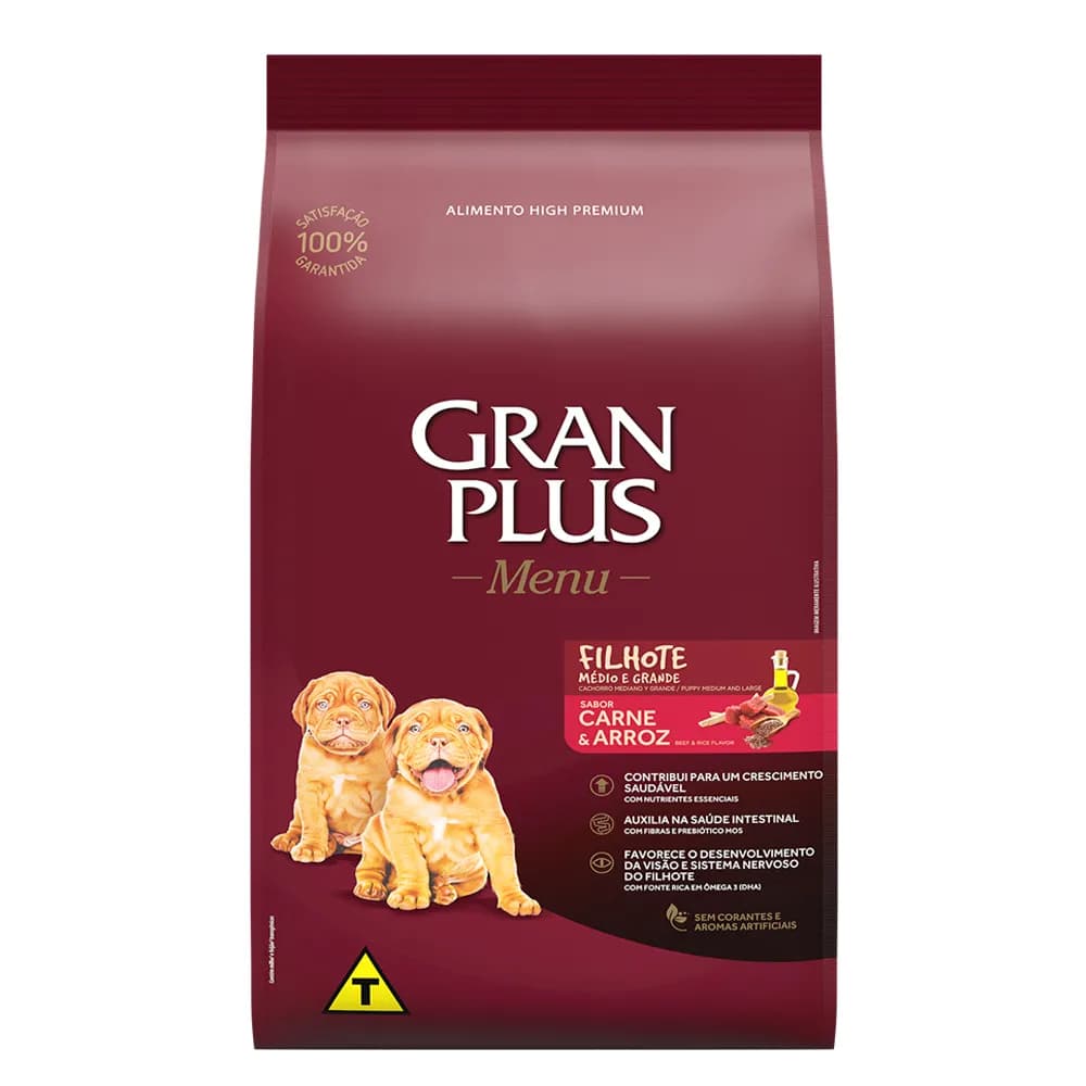 Ração Gran Plus Menu Cães Filhotes Carne 3kg