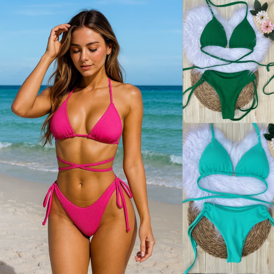 Biquíni Feminino Com Bojo calcinha fio duplo 38 ao 44  cortininha com Regulagem Bikine praia verão