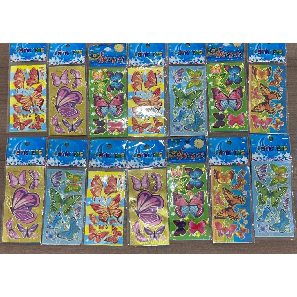Adesivos Infantil 20 Cartelas Stickers Kit Personagens SORTIDOS Borboletas