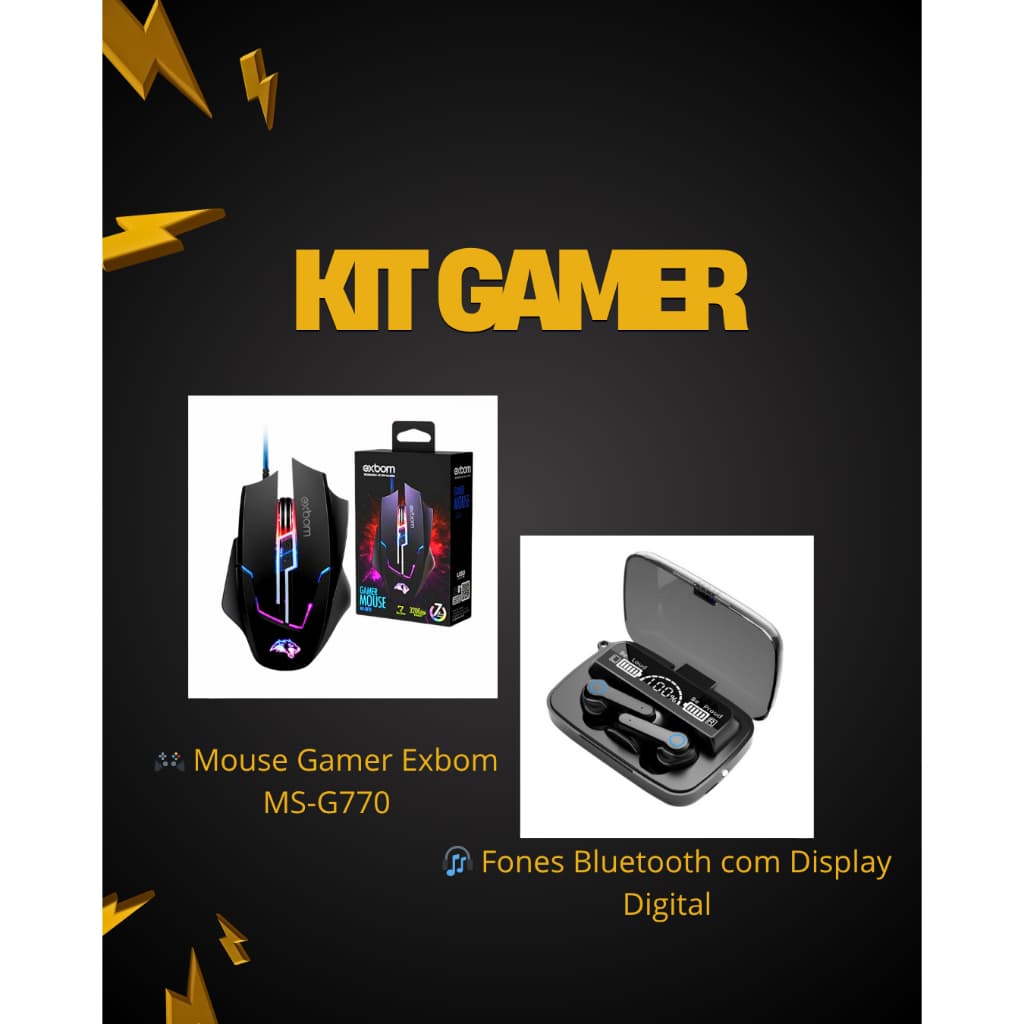 🖱️🎧 Combo Gamer Incrível! – Mouse Gamer + Fone Bluetooth 🎧🖱️